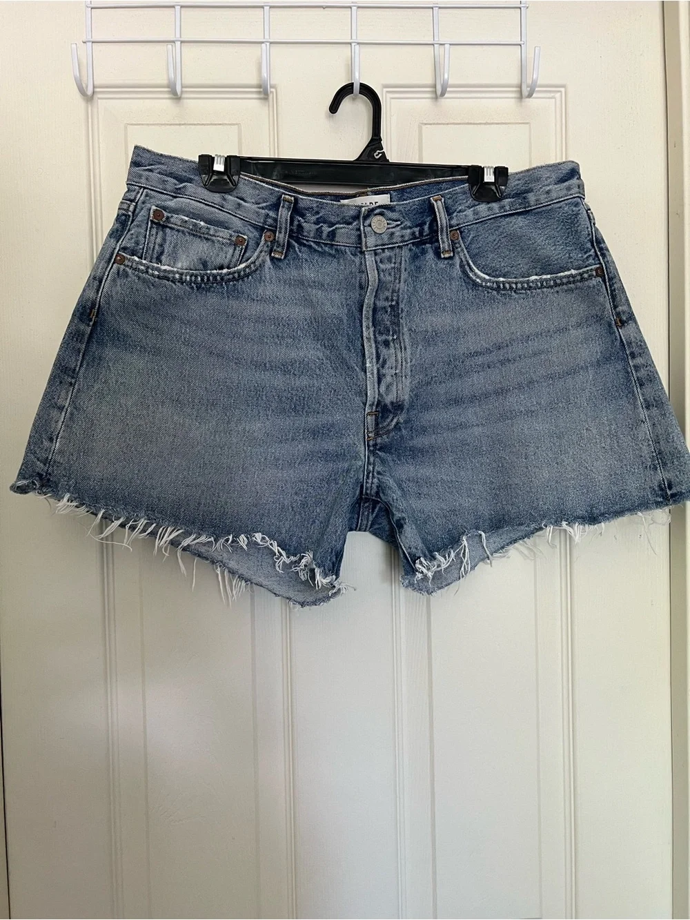 AGOLDE Parker Long Cutoff Denim Shorts Wheel Size 32